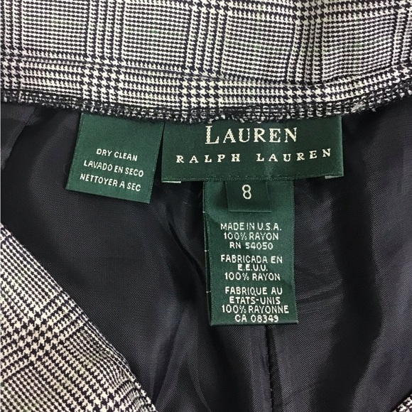 Lauren Ralph Lauren Vintage Women’s Glen Plaid Pleated Career Cuffed Slacks 8 - Picture 9 of 13